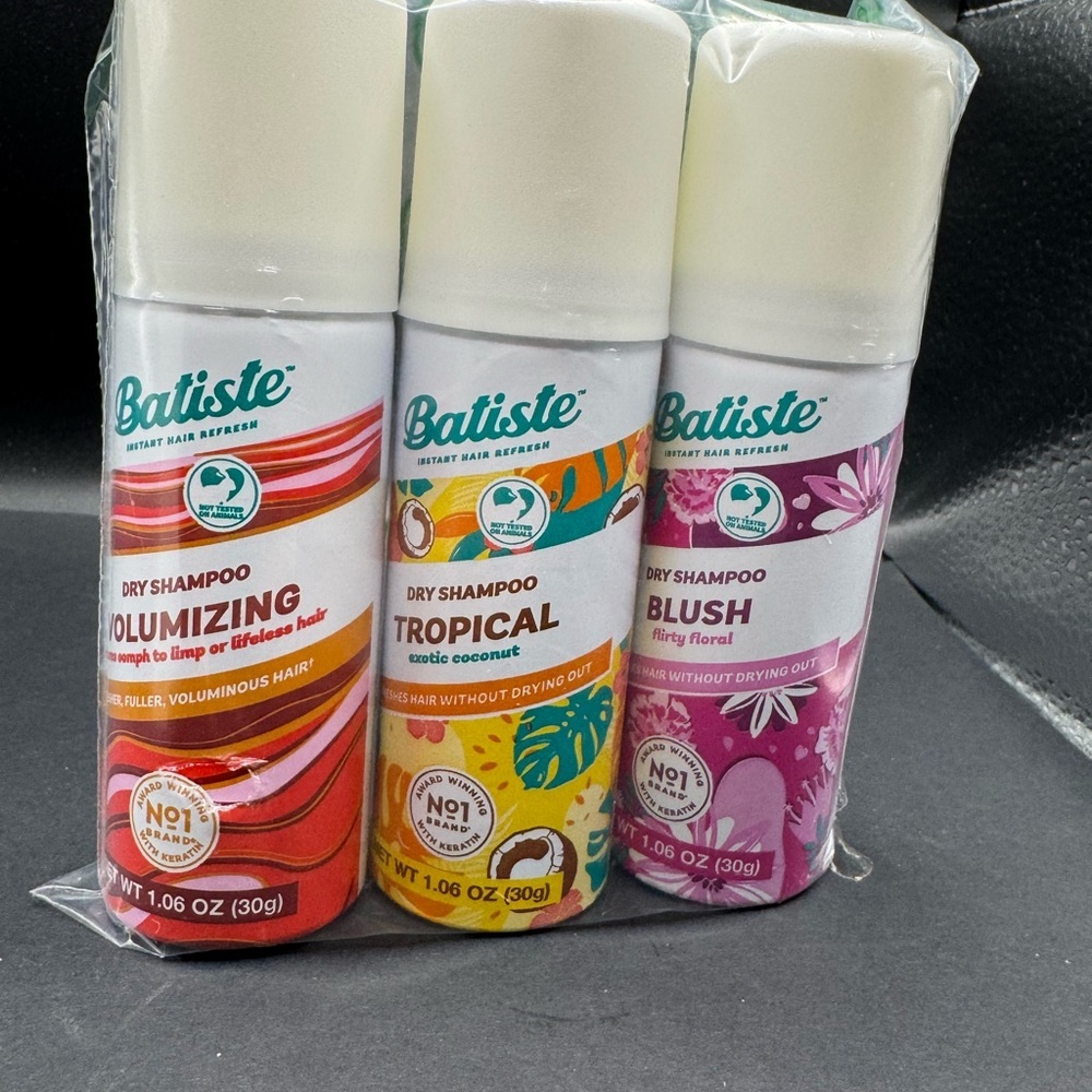 3 pack Batiste Dry Shampoo PERFECT PURSE SIZE BOTTLES! 1.06oz each